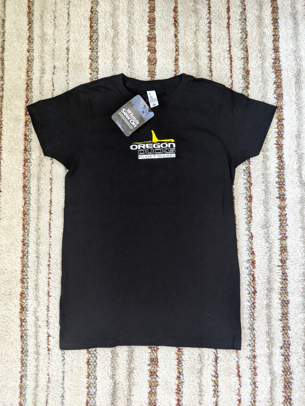 NWT Oregon Ducks Crew Neck Black Tee 100% Cotton XS - Picture 9 of 16
